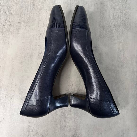 Easy Spirit Snake Print Pumps WMNS Blue US 8 Dress Heels Office Corporate Work - Picture 5 of 7
